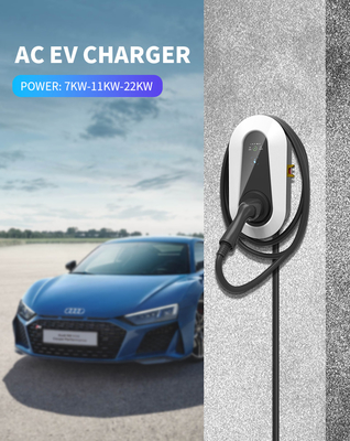 22KW 32A EV चार्जिंग स्टेशन 3 चरण स्तर 2 प्रकार 2 इलेक्ट्रिक कार चार्जर ECM-RED