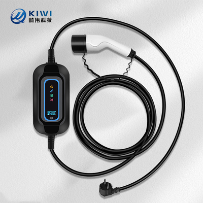 इलेक्ट्रिक कार चार्जिंग स्टेशन के लिए 220V KIWI 3.5KW पोर्टेबल EV चार्जर प्रकार 2 16A J1772