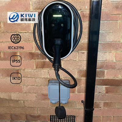 7KW आउटपुट और वोल्टेज मॉनिटरिंग के साथ GBT सॉकेट 1 फेज AC लेवल 2 EV चार्जिंग स्टेशन