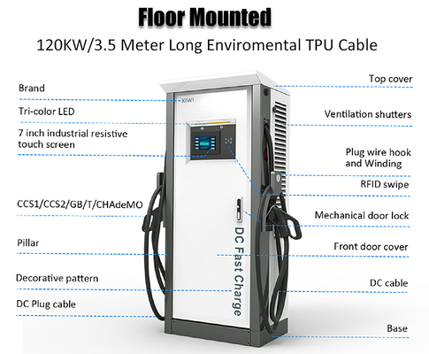 उच्च वोल्टेज इलेक्ट्रिक वाहन चार्जिंग के लिए 60KW/120KW CCS1 Chademo से GBT एडाप्टर