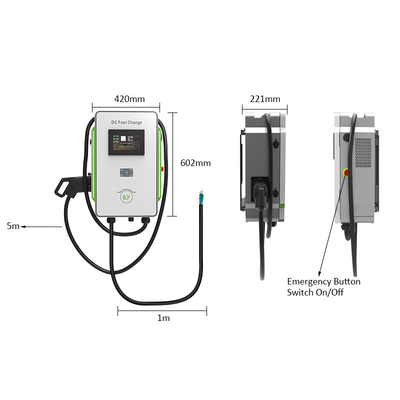 इलेक्ट्रिक वाहनों के लिए 30kW 40kW DC फास्ट चार्जिंग स्टेशन 30mA रिसाव सुरक्षा