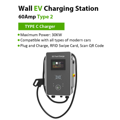 मनोरंजन पार्क पार्किंग स्थल के लिए 30kW/40kW इलेक्ट्रिक वाहन चार्जर RS485 संचार