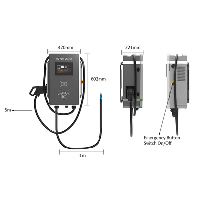 RS485 बिंदु से बिंदु संचार 30kW डीसी स्तर 3 शेन्ज़ेन चार्जिंग ढेर के लिए फास्ट चार्जर