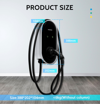 7kw OCPP AC Ev चार्जर कार वॉल-माउंटेड टाइप 2 EV चार्जिंग स्टेशन इलेक्ट्रिक