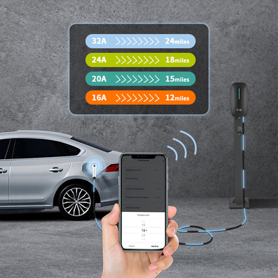 7kw 11kw 22kw AC EV चार्जर निर्माता वाणिज्यिक इलेक्ट्रिक वाहन स्टेशन के लिए दीवार पर घुड़सवार चार्जिंग बंदूक ढेर